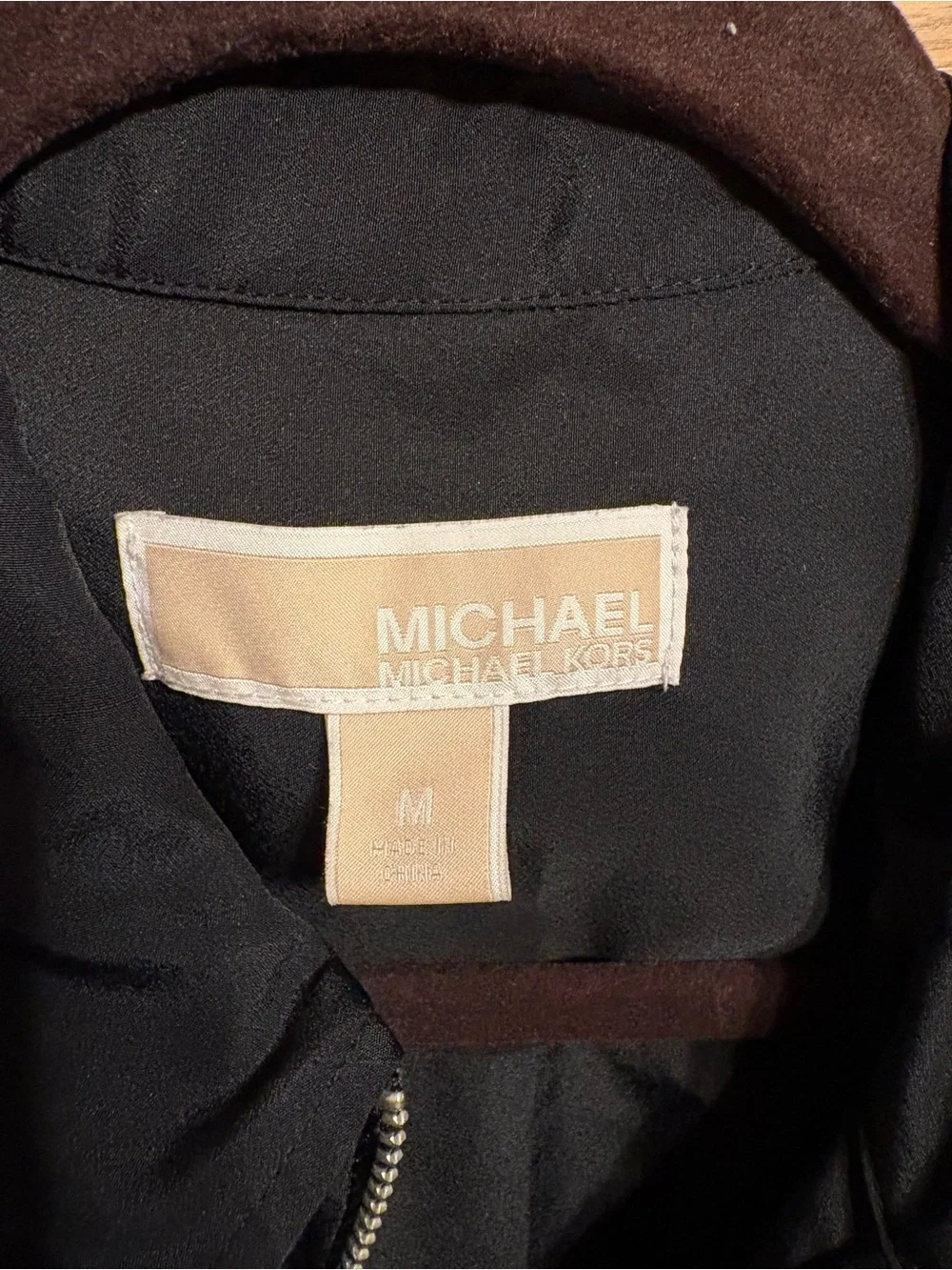 Women's Black Zip-Front Michael Kors Shirt